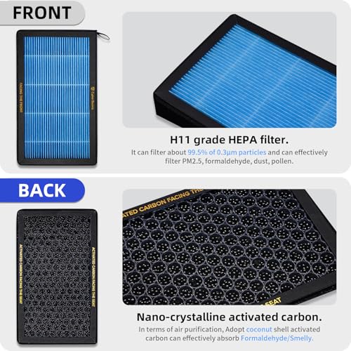 CYBERBEANS Air Conditional Replacement with Activated Carbon for Tesla Model 3 Model Y HEPA Cabin Air Filter Accessories 2016-2024/2025/2026 Juniper Highland Upgraded Version(2 Pack)