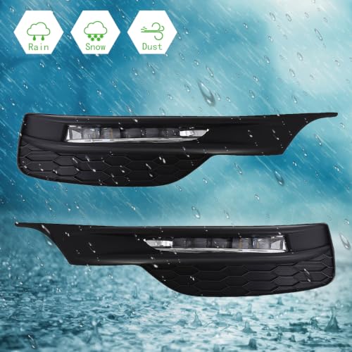 Nurniacl 1 Pair Fog Lights Assembly with Bezel Wiring Harness & Switch Left and Right Side Replacement for Accord Sedan 2DR 4DR 2016 2017