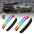 AUTOONE RGB & LED Side Marker Lights for Dodge Charger 2015-2023, Upgraded Smoked Lens Front Rear Corner Parking DRL Lamp, Pack of 4