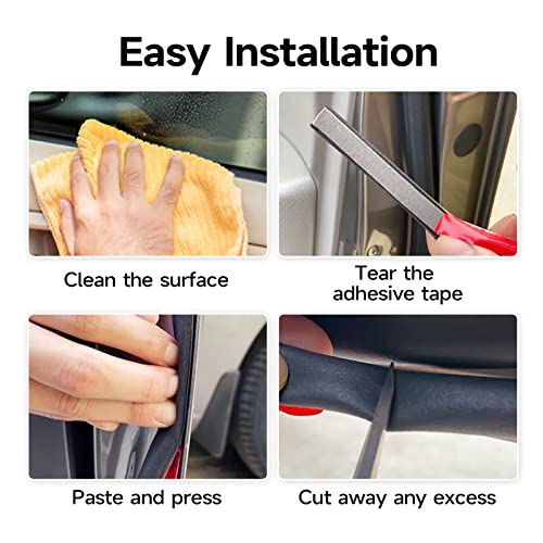 D Shape Rubber Seal Strip,3/4" Large Door Weather Stripping Self-Adhesive EPDM Rubber,Automotive Weather Stripping for Fill Gaps, Apply to Car,Truck,RV,Boat and Home Application (Black, 6Ft)