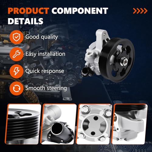 Daysyore Power Steering Pump 21-5419 Fits for 2006-2007 Accord 2.4L for 2005-2011 CR-V for 2006-2011 Element for 2002-2006 Acura RSX for 2006-2008 TSX