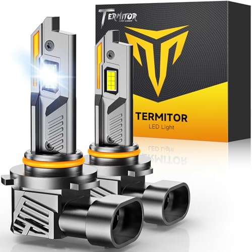 Termitor 9012/HIR2 Light Bulbs, 90,000LM 15X Ultra-Bright, 1:1 Mini Size, 6500K Cool White, No Flickering No Adapter Required Off-Road 9012 Fog Light, 90K+ Hrs Lifespan, Plug and Play, Pack of 2