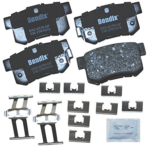 Bendix Priority1 CFC536 Ceramic Rear Brake Pads for Select Models Acura CL, Legend, RDX, RL, TL, Honda Accord, Civic, CR-V, Element, Odyssey, Isuzu Oasis