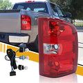 CLERYYE Tail Light Assembly Compatible with Chevy Silverado 07-13 1500 | 07-14 2500 HD 3500 HD, OE-Style Replaces 25958483 GM2801207, w/Bulbs and Harness, Right Passenger Side, Red Border