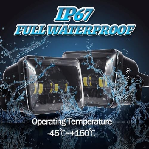 BICYACO Upgrade LED Fog Lights for 2015-2020 Ford F150, 2017-2022 F250 F350 F450 F550 Super Duty, 4 Inch LED Fog Light Assembly Kit,36W Waterproof Bumper Lamps Set-1 Pair