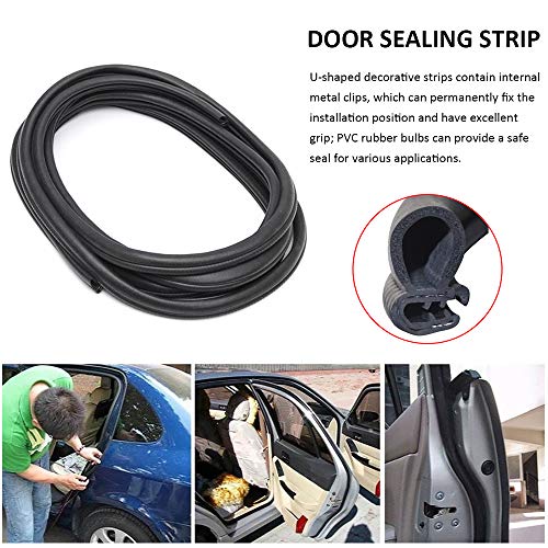 DGSL Car Weather Stripping, 20Ft Automotive Door Seal Strip with Side Bulb Rubber Seal for Cars, Boats, Trucks, RVs