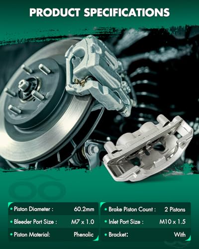 SCITOO Front Brake Calipers With Bracket 18B5303 18B5302 Compatible For Chevy Silverado 2500 HD/Silverado 3500 HD, For Chevy Suburban 3500 HD 16-17, For GMC Sierra 2500 HD/Sierra 3500 HD 11-17