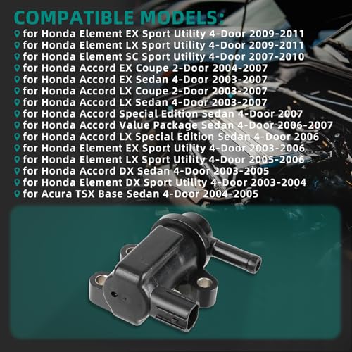 AUTOKAY 36162-RAA-A01 Canister Purge Solenoid Valve Fits for Honda Accord 2.4L 2003-2007/ Element 2003-2011/for Acura TSX 2004-2005