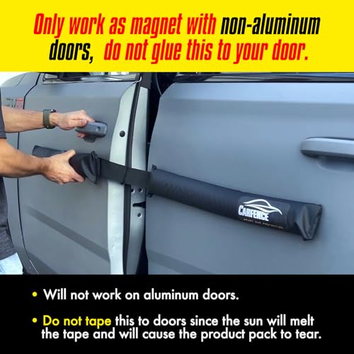 HRX Car Door Dent Protector for Non-Aluminum Cars Doors - 4 Doors Pack - Removable Soft Cushion Magnetic Door Guards - Door Ding Bumper and Scratch Protector - Prevents Dents, Scratches & Dings
