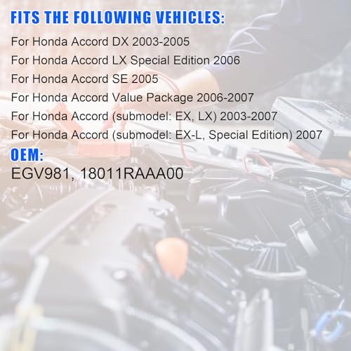 EGV981 EGR Valve Compatible with Honda Accord DX/EX/LX 2.4L L4 2003-2007, OE: 18011RAAA00