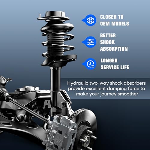 Front Coil Spring Strut & Stabilizer Sway Bar Links Fit for CHRYSLER TOWN & COUNTRY 08-16, for DODGE for GRAND CARAVAN 08-19, Shock Absorber and Sway Bar Link Replace for 171128L, 171128R, K7258