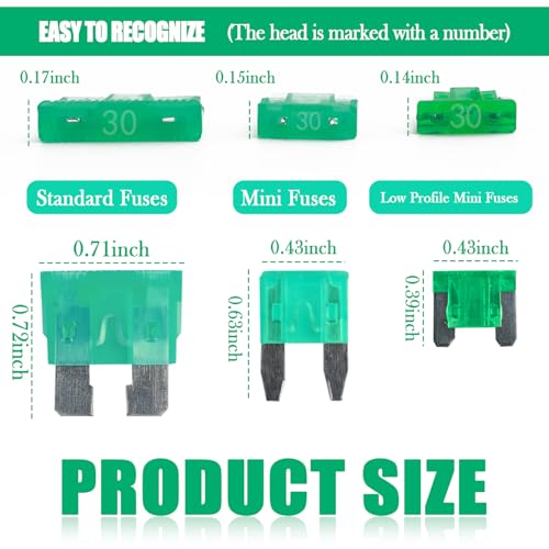 306PCS Car Fuses Assortment Kit,Fuses Automotive Kit Indudes Mini & Low Profile Mini & Standard Fuse for (35A,30A,25A,20A,15A,10A,7.5A,5A,2A),Fusibles para Carro with Circuit Tester