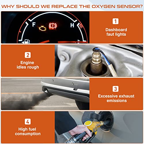 ACAUTO 234-4012 234-4018 Oxygen Sensor O2 Sensor Compatiable with Chevy Silverado 1500 Tahoe Suburban Express 1500 Suburban, GMC Yukon XL Sierra Cadillac Escalade 2344012 SU187 250-24018 4 Pack