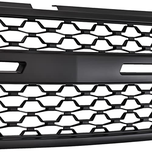 Spec-D Tuning Matte Black Honeycomb Front Bumper Grille Compatible with 2005-2007 Chevy Silverado 2500HD 3500HD Pickup Truck