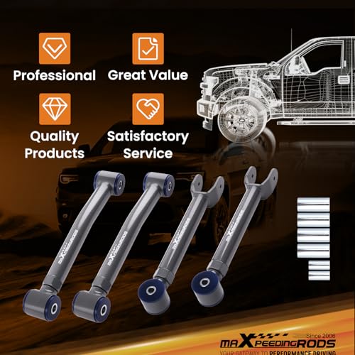 maXpeedingrods Adjustable 0-8" Lift Front Control Arms for Jeep Wrangler TJ Cherokee XJ ZJ, Upper and Lower w/wear-resistant Poly Bushing