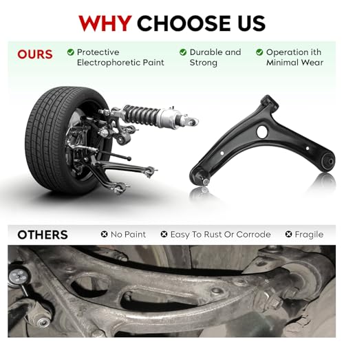 Front Lower Control Arm Suspension Kit Fit for 2007-2017 Jeep Compass Patriot 2009-2012 Dodge Caliber with Ball Joint Tie Rods K620065 K620066-8 pcs