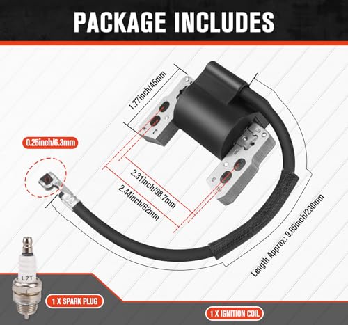 590454 Ignition Coil Compatible with Briggs & Stratton799381 790817 692605 802574 Magneto Armature, Compatible with Briggs & Stratton Engine Models:129H00 Series(0005-0185) Engine,590454 Coil+L7T Plug