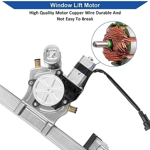 Obaee 741-428 Front Left Driver Side Power Window Regulator and Motor Assembly Compatible with Ford F-150 2004-2008, Lincoln Mark LT Base 2006-2008, Standard Cab or Crew Cap