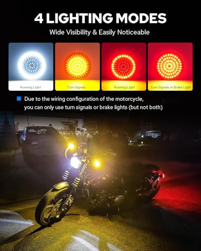 Benlari 1157 LED Turn Signals Front Rear 81 LED Lights Super Bright 1156 Bulbs Lens Kit 1986-2024 Compatible for Harley Davidson Touring Dyna Softail Sportster Street Glide Road Glide Iron 883 1200