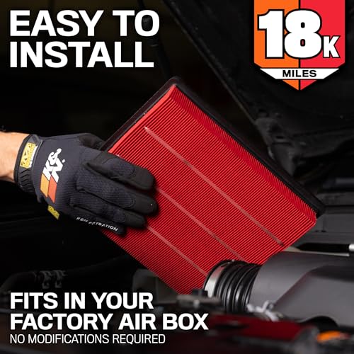 K&N Engine Air Filter: Long Life 18,000 Mile Replacement Air Filter: Compatible with 2014-2023 Toyota Truck and SUV V6/V8 (Tundra, Tacoma, Sequoia), KNA-5017