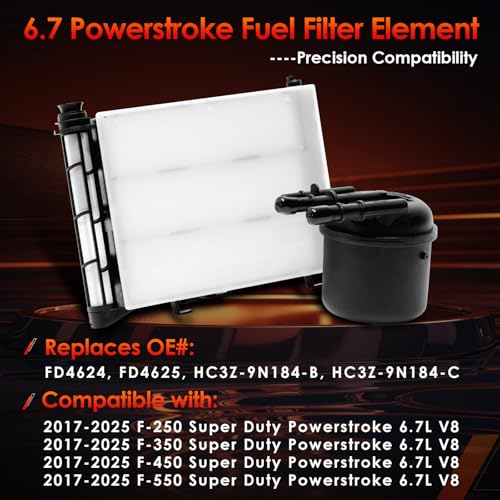 6.7L Fuel Filter, Fit For 17-25 Ford F250/F350/F450 SuperDuty Diesel FD4624