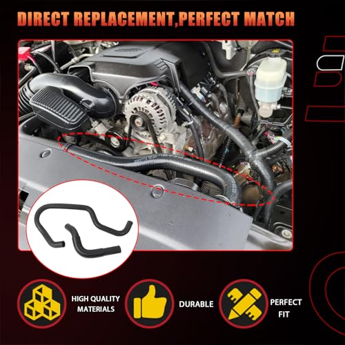 Dtomi Engine Upper & Lower Radiator Coolant Hose, Coolant Water Pipe Compatible With Chevy GMC Cadillac Vehicle Silverado Escalade Avalanche Suburban Sierra Yukon 2007-2014 Replace# 22827731 22827735