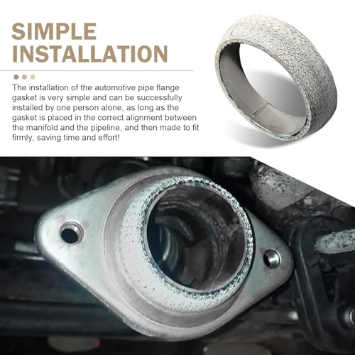 Zikefest 2PCS Exhaust Manifold Gasket, 2.56inch Sealed Exhaust Manifold Gasket, Prevent Leaking Between Exhaust Pipe and Exhaust Manifold, Universal Replacement Donut Gasket (65MM)