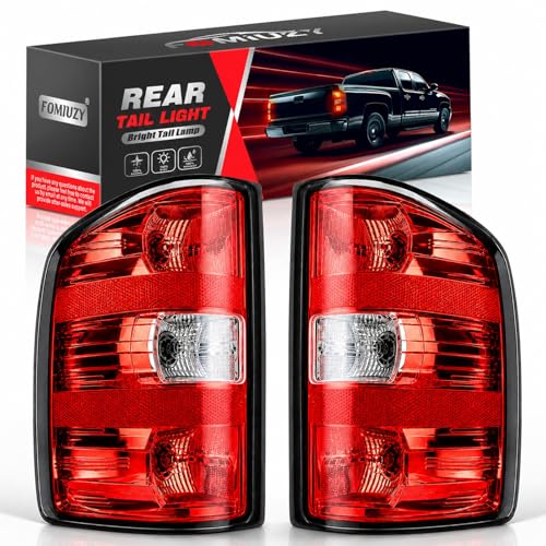 FOMIUZY Tail Lights Assembly Fit 07-13 Chevy Silverado 1500 2007 2008 2009 2010 2011 2012 2013 2014 Chevrolet 2500 3500 HD 2500HD 3500HD Rear Brake Back Taillight Cover Left Driver Right Passenger
