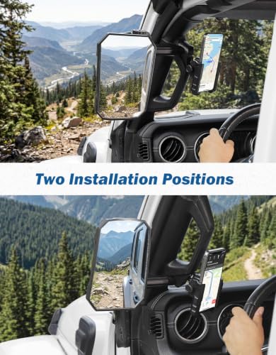 JOYTUTUS Mirrors Doors Off Compatible with 2018-2023 Wrangler JL/JLU & Gladiator JT, JL Side Mirrors with Ball Adapter, Wider View No Vibrate & Wobble (NOT FIT 2024-2026 Wrangler & Gladiator JT)