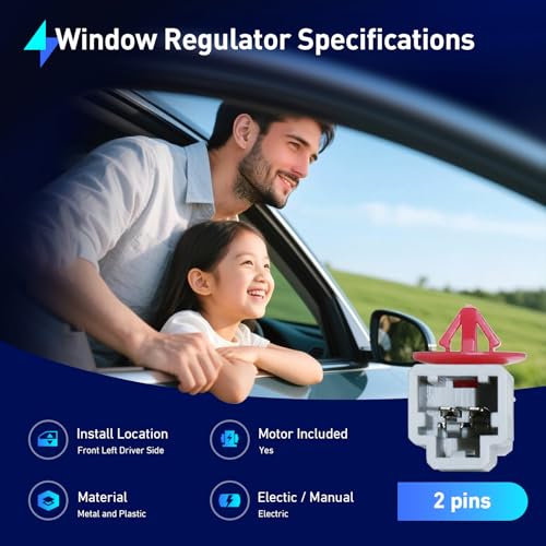 748-513 Rear Right Passenger Side Power Window Regulator with Motor (2-Pin) Compatible with 2003 2004 2005 2006 2007 2008 Honda Pilot, Replace# 72710-S9V-A01 72710-S9V-A02