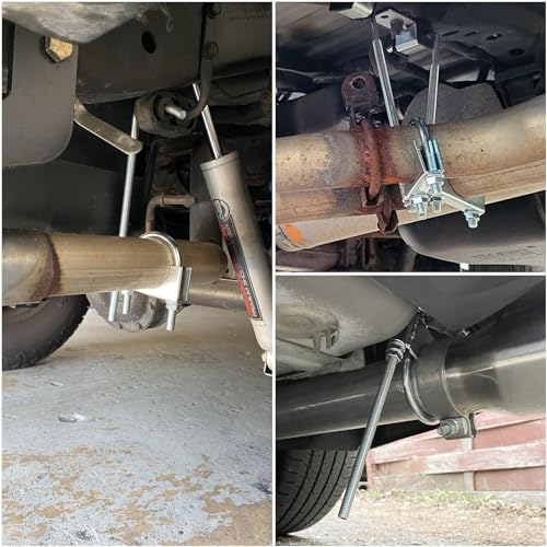 LCGP 4" Universal Exhaust Clamp with Hanger Made of Heavy-Duty Steel Clamp with Rear Muffler Hanger Exhaust Pipe 2PCS