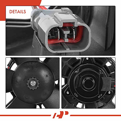 A-Premium Left Engine Radiator Cooling Fan Assembly Compatible with Select Honda Models - CR-V CRV 2002-2006, Element 2003-2011 - Replace# 19015PNB003, 19030PZDA01