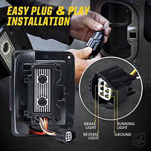 C-Shaped Smoked LED Tail Lights Compatible with 2007-2018 Jeep JK JKU