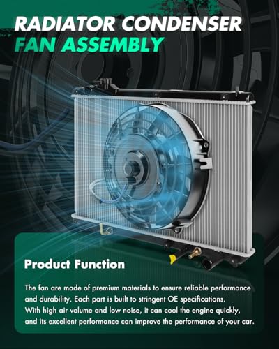 SCITOO 624050 Radiator Dual Cooling Fan Compatible for 2015-2020 for Cadillac for Escalade 2015-2020 for Cadillac for Escalade ESV 2014-2019 for Chevrolet for Cheyenne