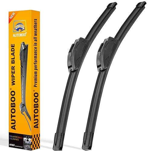 AUTOBOO 24" and 17" Windshield Wipers Blades (Pack Of 2),OEM Quality Premium All-Seasons Wiper blades,Stable and Quiet wiper blades