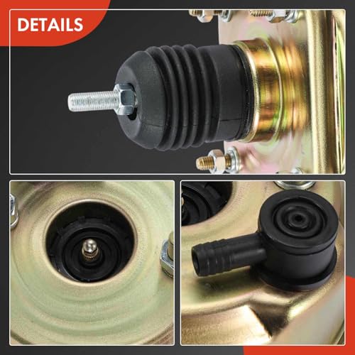 A-Premium Universal Vacuum Power Brake Booster Compatible with most Street Rods, Hot Rods, Muscle Car, Trucks and Vans, 7 Inch Dual Diaphragm, Without Master Cylinder, Replace# PB7537