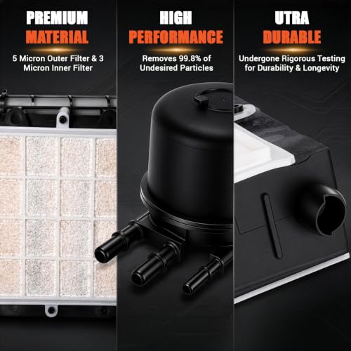 6.7 Powerstroke Fuel Filter Element - Compatible with 2017 2018 2019 2020 2021 2022 6.7L Ford F-250 Super Dury, F-350 Super Duty - Replace # FD-4624 FD-4625 HC3Z-9N184-B HC3Z-9N184-C