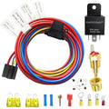 FASTSTORM Electric Fan Relay Kit 12V 60 AMP Electric Radiator Cooling Waterproof Fan Relay Kit with Thermostat Control Switch 185 On 175 Off Upgrade