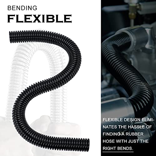 Hypertune Universal 48" Stainless Steel Radiator Flexible Coolant Water Hose Kit With 4pcs Clamp Black