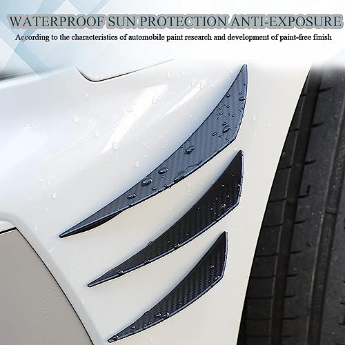 GKmow Pack-6 Car Spoiler Canards Kit, Universal Auto Front Bumper Lip Splitter, Body Anti-Collision Diffuser, Exterior Soft Rubber Decorative Stickers (Glossy Black)