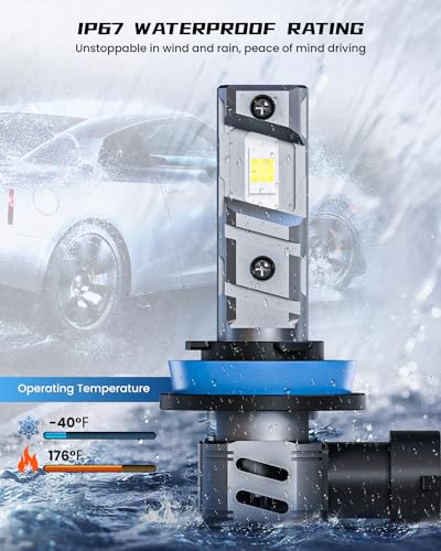 FRANXI 9005/HB3 H11/H8/H9 Light Bulbs Combo Fog Lights, 32000LM Super Bright 6000K Cool White, 1:1 Design with Cooling Fan, Off-Road Light, Plug and Play, Pack of 4