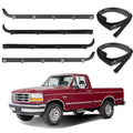 ItranMc Front Door Window Weatherstrip Kit,Window Molding Sweep Felt Trim Seal & Run Channel Rubber Seals for 1987-1997 Ford F150 F250 F350 Bronco#E7TZ1521452A E7TZ1521453A F2TZ1521456A F2TZ1521457A