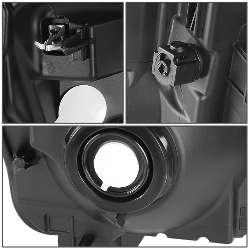 DNA MOTORING Headlights Assembly Compatible with 11-16 F-250 / F-350 / F-450 / F-550 Super Duty, Black Amber, HL-OH-FSU13-BK-AM