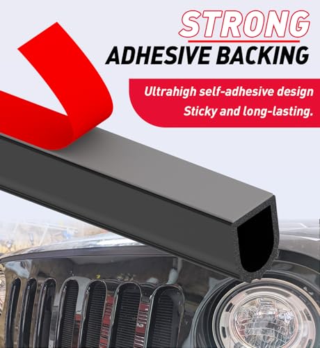 CHUANJI Rubber Seal Strip D Shape Weather Stripping Exterior 1" Garage Door Seal Extra Thick Automotive weatherstripping for Boat, Car, Truck, Rv, Marine,Cargo Trailer Door/Window (18 ft)