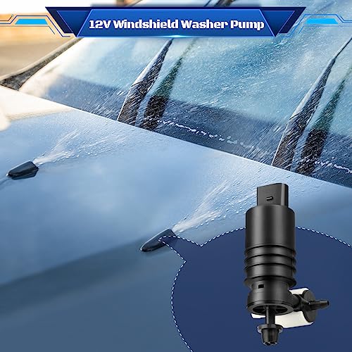 HHCSOP Windshield Washer Pump w/Grommet, Windshield Washer Motor Replacement for Jeep Dodge Chrysler Volkswagen Audi BMW Chevrolet Ford