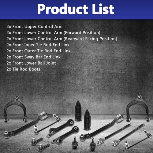 HAWK BROTHER Front Control Arm Lower Ball Joint Sway Bar Tie Rod End Assembly Compatible with 2011-2014 Chrysler 300 RWD Dodge Charger & Challenger 15-19 Charger Challenger（V8)-16pcs Suspension Kit