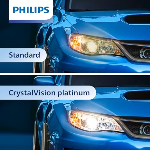 Philips Automotive Lighting 9003 CrystalVision Platinum Superior Upgrade Automotive Replacement Bright White Headlight Bulb, Fits Select High Beam, Low Beam, Fog Positions (2 Pack)