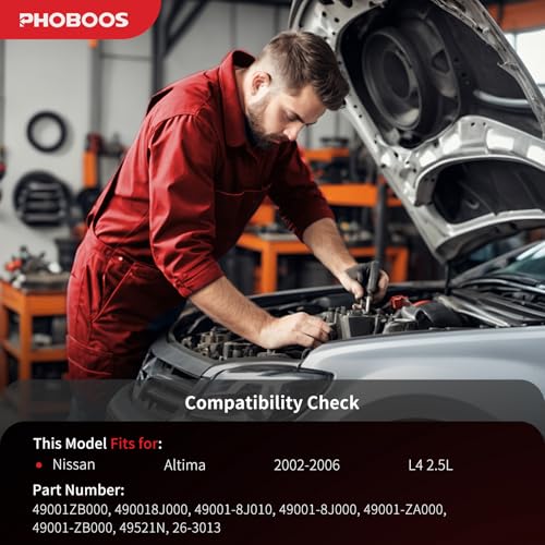PHOBOOS Hydraulic Power Steering Rack and Pinion Assembly Compatible with Nissan Altima 2002-2006 L4 2.5L. New Unit, Leak Resistance, Direct Fit, Ref. 26-3013