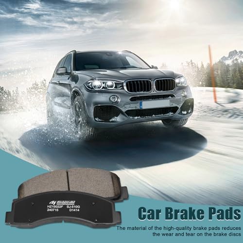 Ceramic Front and Rear Brake Pads Compatible with 2012-2014 Ford F-150 (with 6 Lugs or 7 Lugs Rotors),Compatible with 2015-2020 Ford F-150 (Models with Manual Parking Brake), D1414+D1602