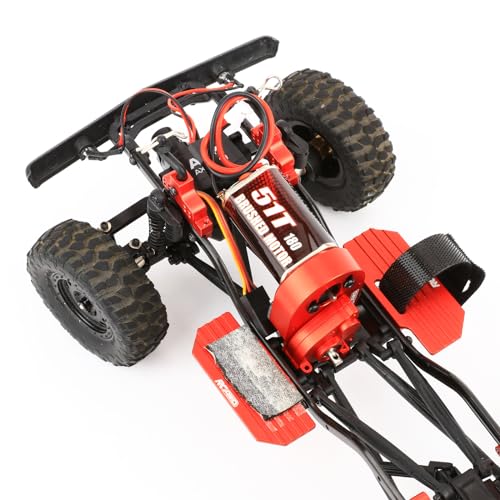 RCAWD 260% More Power 180 Motor 51T SCX24 Transmission Gearbox Set for Axial 1/24 SCX24 AX24 Series Upgrades Part Red